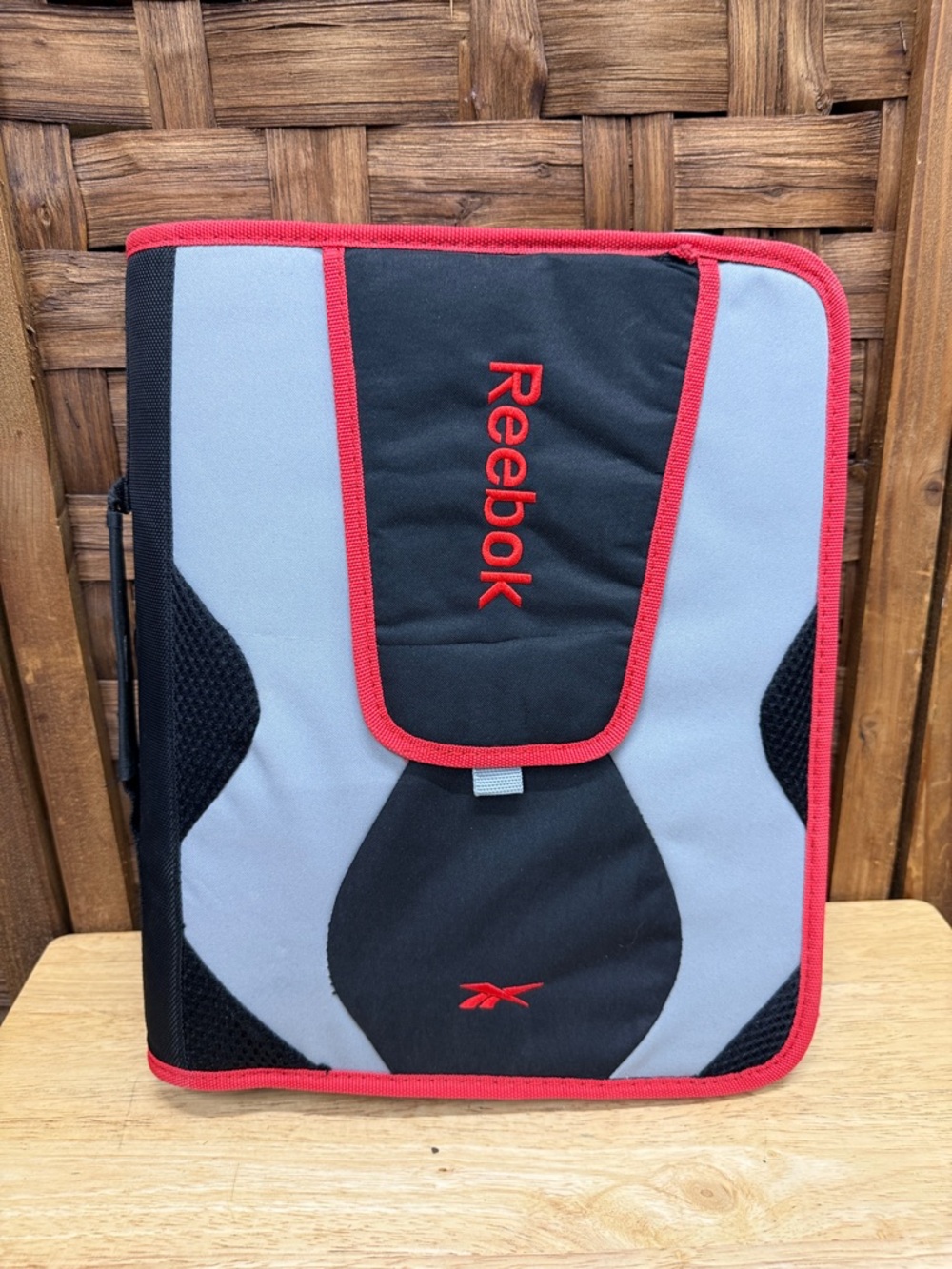 Vintage Reebok Black, Gray & Red Organizer Binder Case